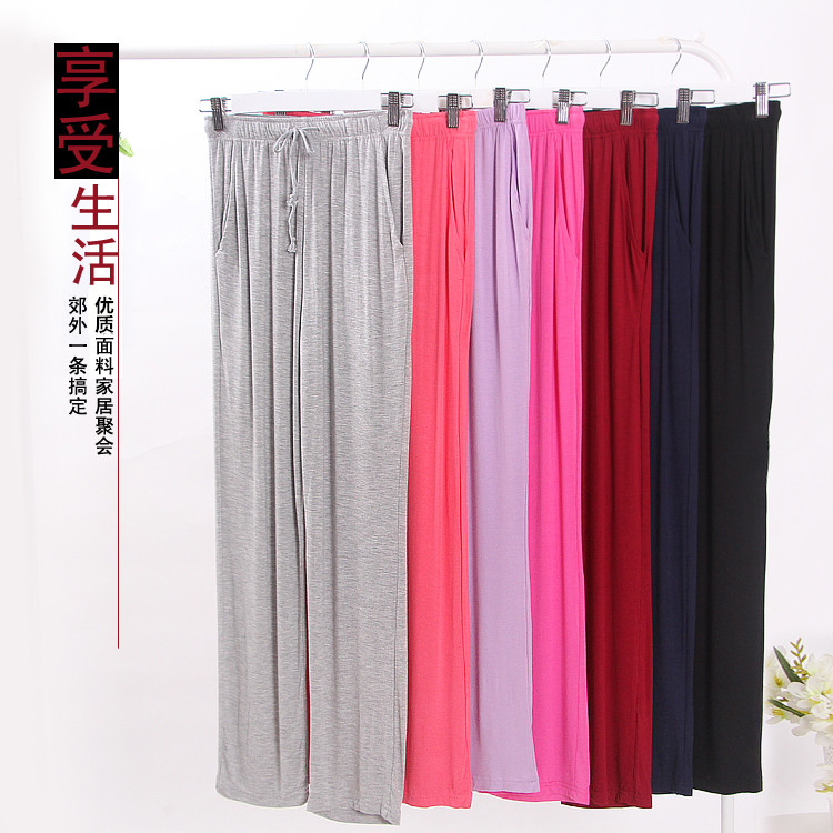 纯棉女士睡裤 莫代尔春夏薄款休闲宽松舒适家居长裤月子裤防蚊裤