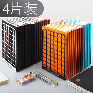4片/2片智美网状铁艺书立架金属书夹书靠书挡板高中学生用黑白简约时尚日韩北欧风格插书架子置书板创意桌上