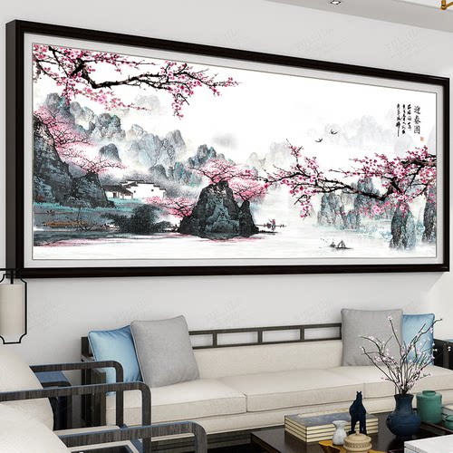 蒙娜丽莎迎春图客厅大风景十字绣