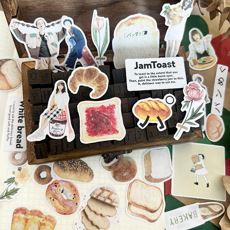 面包女孩贴纸手帐日记本贴画