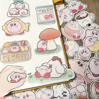 星之卡比手绘款贴纸手帐装饰