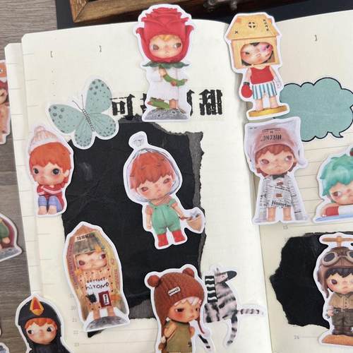 ins风行李箱平板电脑装饰贴画