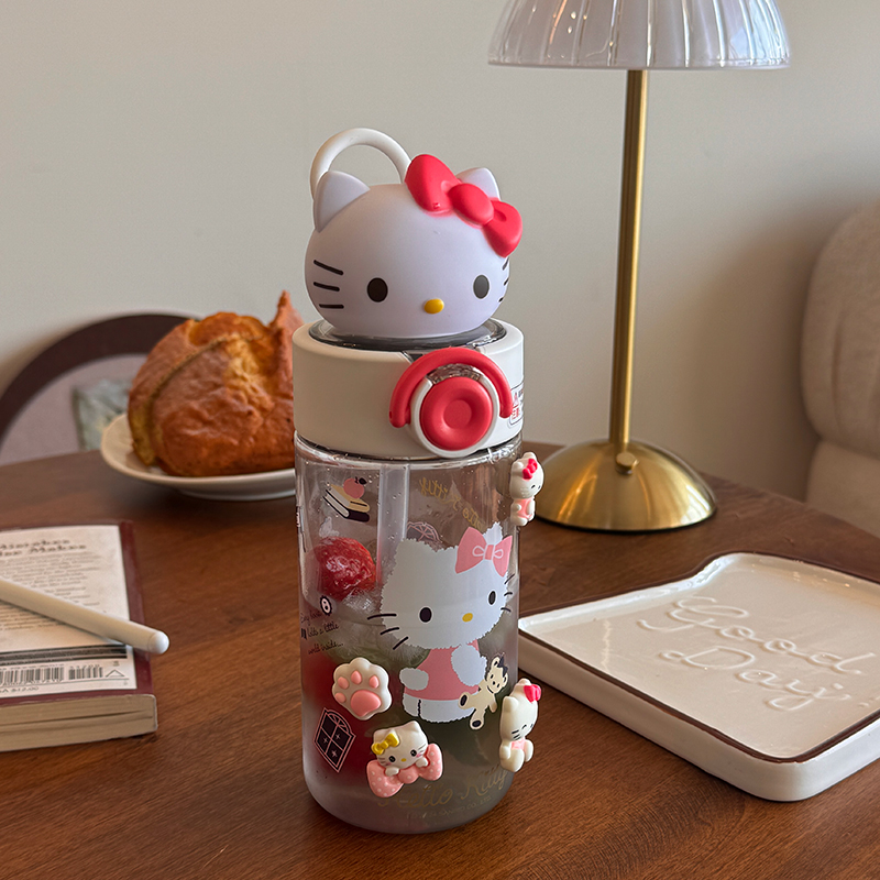 可爱hellokitty卡通吸管杯子