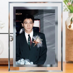 刘德华演唱会应援周边照片水晶玻璃相框定制摆台送朋友生日礼物