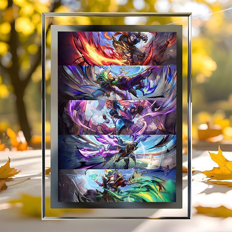 现货速发英雄联盟斗魂系列高颜值水晶相框送朋友同学礼物卧室客厅