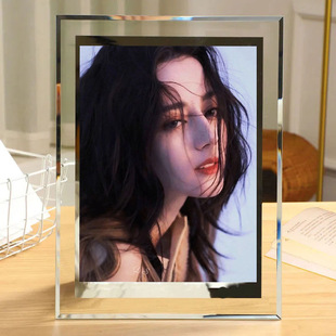 迪丽热巴周边水晶相框明星应援照片定制桌面摆台摆件玻璃立牌礼物