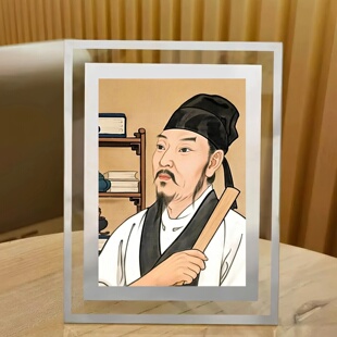 诗人白居易人物装饰相框诗圣杜甫画像室内桌面摆台摆件挂画挂墙