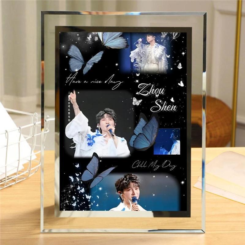 周深演唱会周边水晶相框桌面装饰摆件送闺蜜同学生日礼物可定制