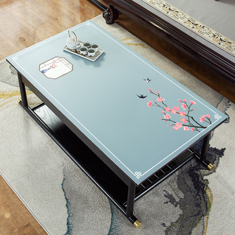 新中式茶几桌垫防水防油防烫免洗桌布家用无异味中国风厚餐桌台布