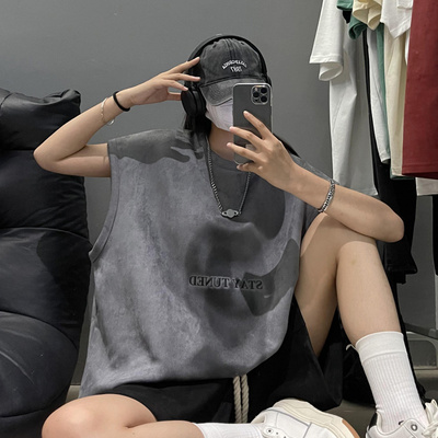 BENT IDEA夏季麂皮绒WHOSETRAP背心Navy CRAFT休闲坎肩EviStubt恤