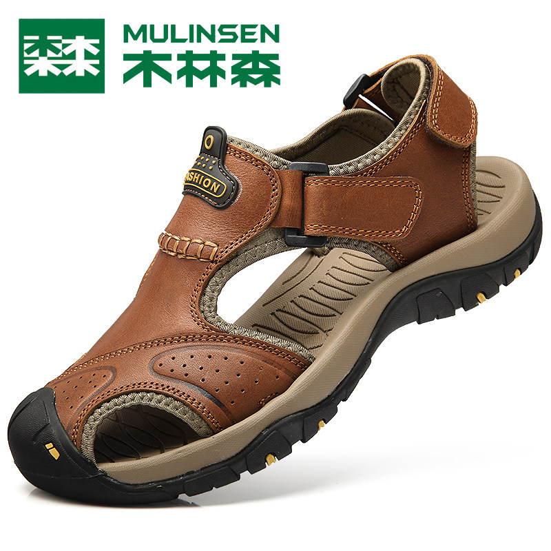 木林森凉鞋男夏季包头沙滩鞋真皮户外休闲鞋软底防滑防臭运动潮鞋在类目 流行男鞋, 凉鞋中 - 来自Buy2taobao.com提供专业的淘宝代购服务