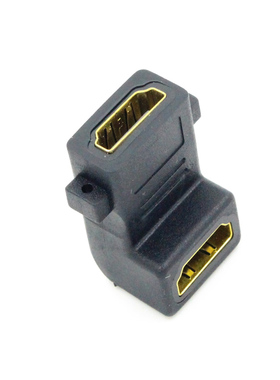 HDMII高清转接头HDMI母对母带锁HDMI90°母对母电视信号延长头