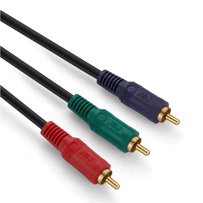 金山角 YpbPr红绿蓝色差高清线 DVD电视三色线 电视连接线3头莲花