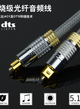 光纤音频线 方口对方口 夏普三星索尼电视数字光纤音频输出连音响功放连接线OPTICAL/spdif支持5.1发烧合金头