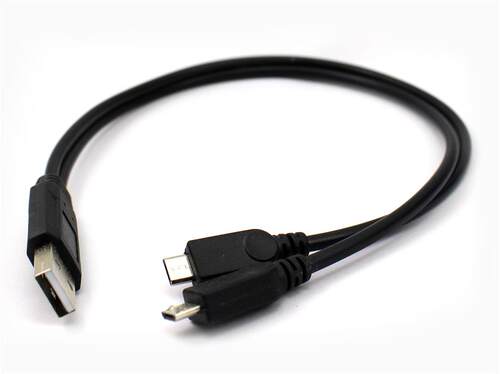 USB一分二 充电线 扩音器 无线耳麦安卓一分二充电线typec