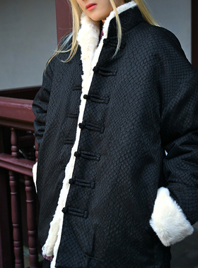 三省六部·吏部【乙巳·法海】春秋经典蟒纹提花貂毛男士贵气唐装