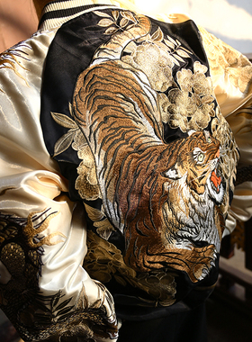 三省六部·兵部【龙虎3.0】重磅春季双面穿满绣花横须贺棒球夹克