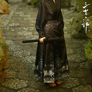 三省六部【飞花令】中国风炫彩织锦缎男女改良马面款中式汉服裙裤