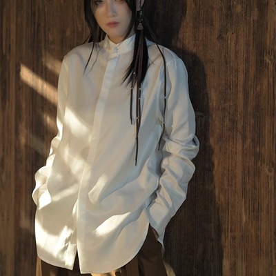 三省六部立领长袖新中式极简内搭