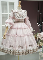 Tea Cat: In-store Stock: Sheep Orchid Four Seasons Flower Tencel embroidered solid color doll style Vintage lolita dress thumbnail 6