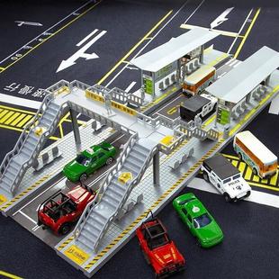 儿童天桥公交车站台人行天桥地铁高铁轨道出站口拼装玩具配件车站