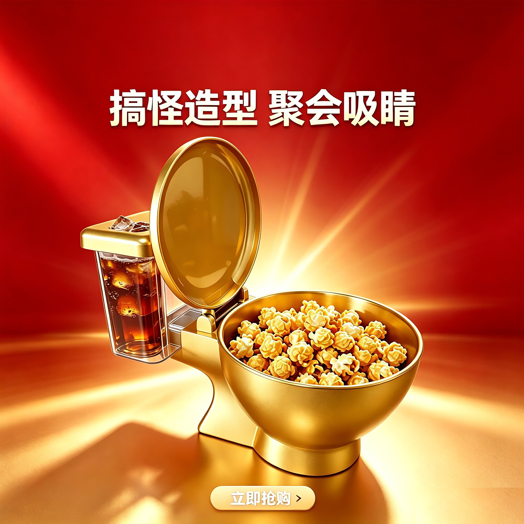 Emoji金色大容量泡面碗水杯