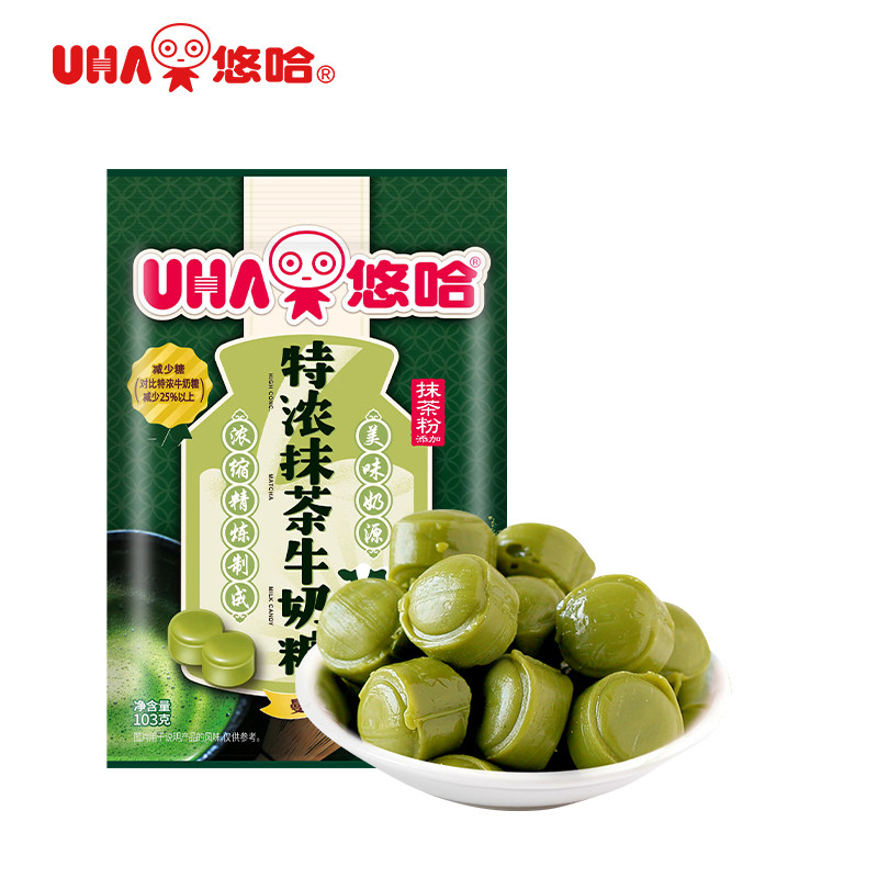 【U先】UHA悠哈特浓牛奶糖抹茶味103*1袋