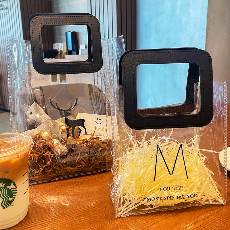 透明網紅手pvc高檔ins風袋子禮盒