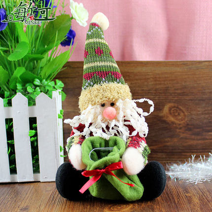 敏可 圣诞节装饰品 圣诞老人 雪人 鹿娃娃公仔 圣诞树挂饰礼品