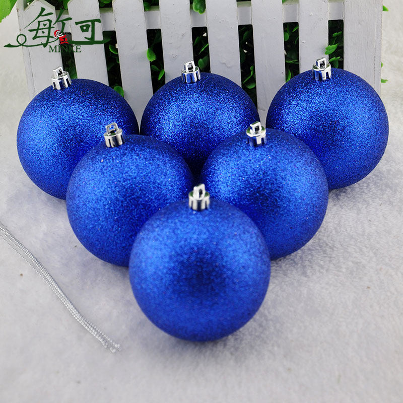 敏可 圣诞节树装饰球  6cm闪粉球金色 橱窗布置圣诞球 特价