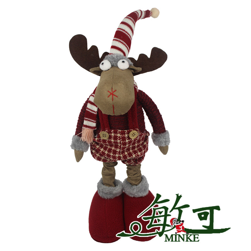 敏可 圣诞麋鹿公仔 布娃娃圣诞节儿童礼物 圣诞树商场摆设装饰品