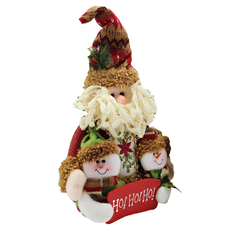 敏可 圣诞节老人挂件用品 雪人 麋鹿布偶 公仔装饰品 酒店摆设品