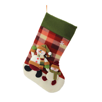 敏可43CM 大号圣诞礼品袜雪人老人鹿 圣诞装饰品袜子圣诞礼物包邮