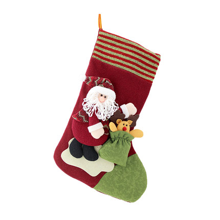 敏可43CM 大号圣诞礼品袜雪人老人鹿 圣诞装饰品袜子圣诞礼物包邮