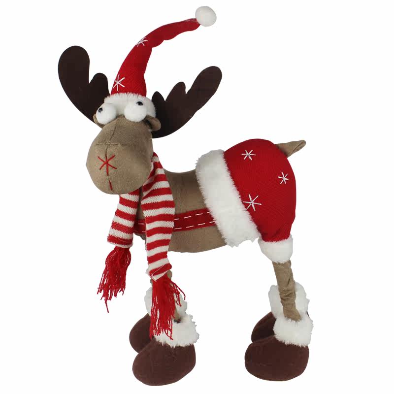 敏可 圣诞麋鹿公仔 布娃娃圣诞节儿童礼物 圣诞树商场摆设装饰品