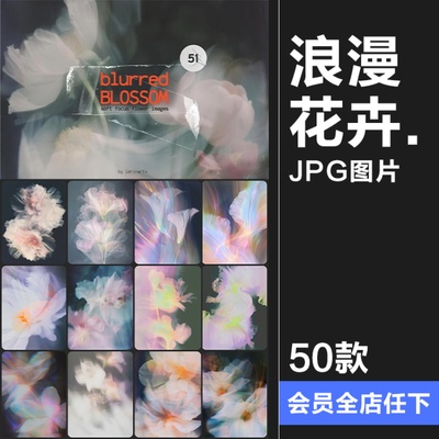 复古抽象艺术怀旧浪漫盛开花朵花卉花瓣鲜花模糊光晕JPG背景素材