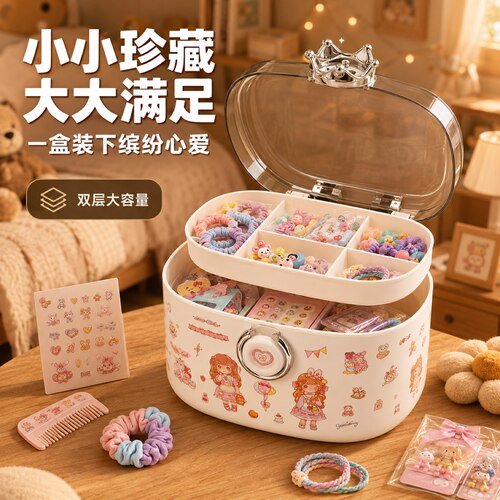 六一女童美甲穿戴甲全套发饰