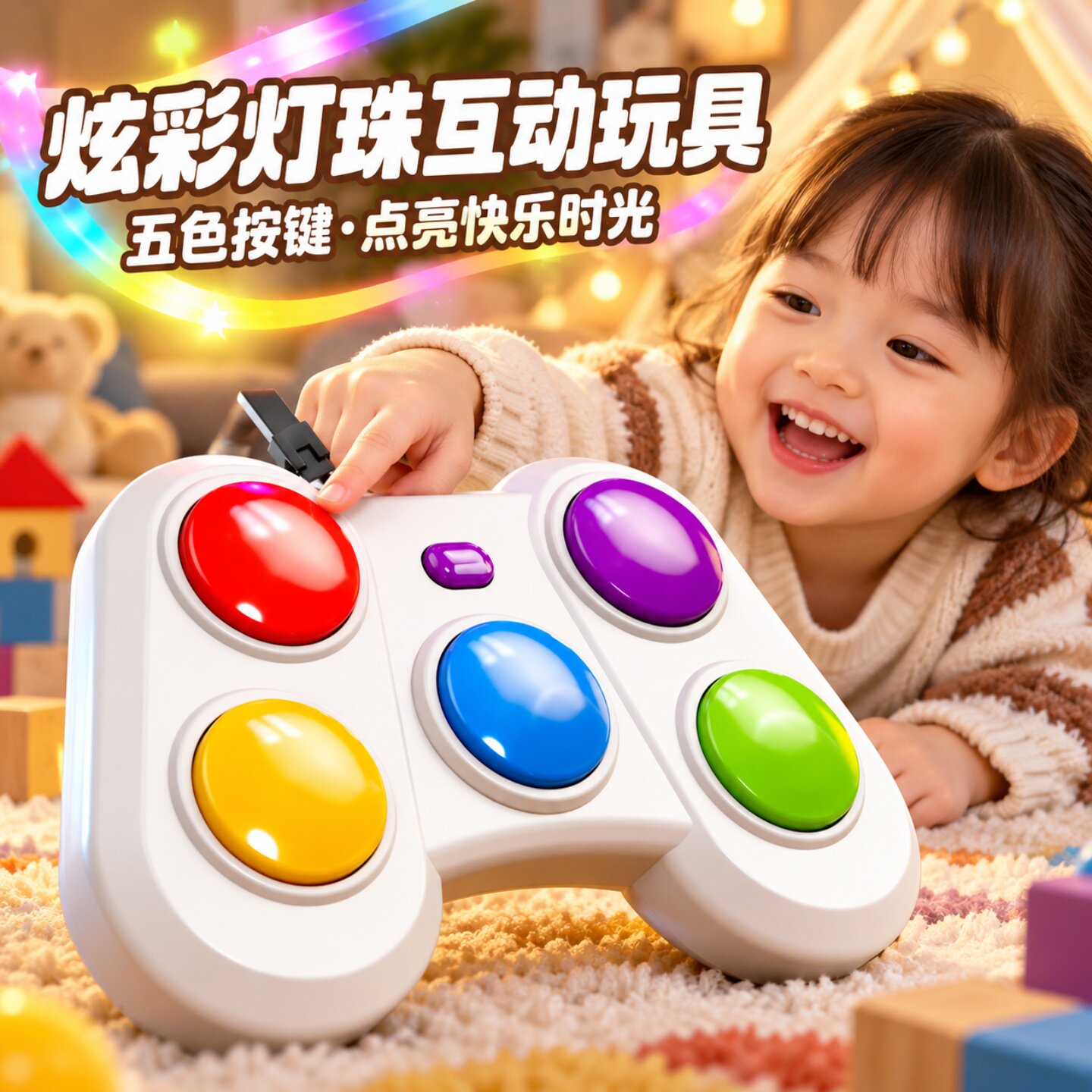 儿童掌上益智节奏光线消除游戏机