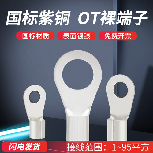 OT国标紫铜加厚接线端子裸端头