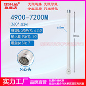 7.2G5G5.8G6G7G天线 4900 4.9 wifi6e防水玻璃钢天线 N公头全向户外AP防水盒基站高增益天线 7200M天线