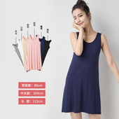 宽松中长款 吊带背心打底裙女夏季 内搭莫代尔大码 防走光外穿衬裙薄