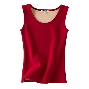 冬季加厚加绒保暖背心女大码内搭上衣防寒塑身紧身德绒棉内衣吊带