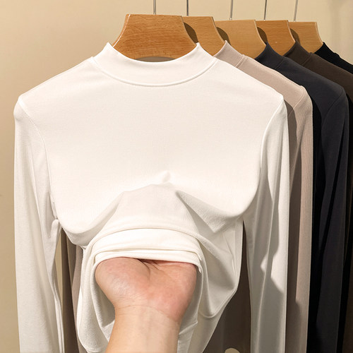 半高领纯棉打底衫薄洋气内搭上衣