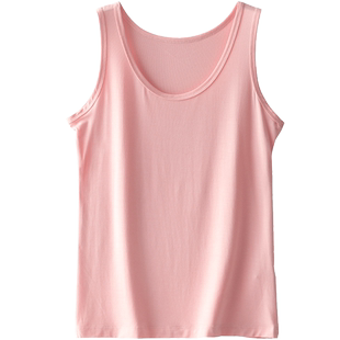 女士背心吊带上衣无袖莫代尔大码宽松黑色内搭工字无痕打底上衣夏