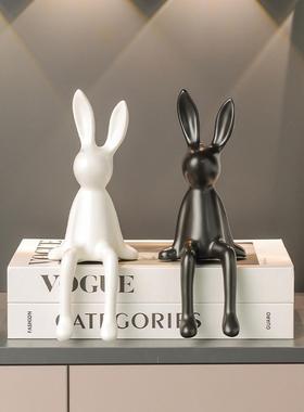 治愈系兔子陶瓷摆件可爱家居