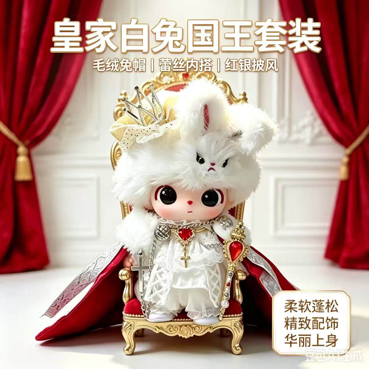 逐日之深娃衣秘密剧院俱乐部17cm迷宫兔娃衣高级国王套装仅衣服