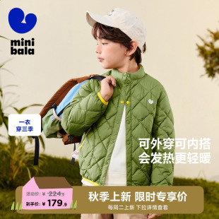 迷你巴拉巴拉男女童轻薄棉服儿童保暖抗湿冷外套上衣2025秋冬新品