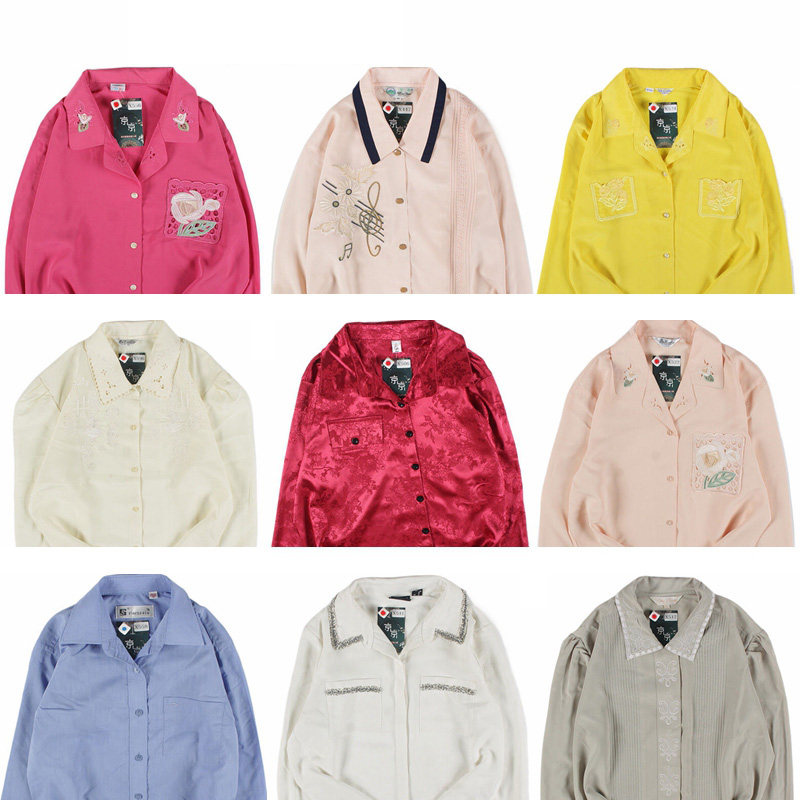 古着vintage复古日系百搭白色港风宽松巴洛克长袖经典纯色衬衫3