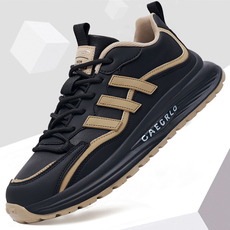 秋冬新款男鞋皮面保暖防水轻便男士休闲鞋厚底防滑耐磨跑步运动鞋,流行男鞋,时尚休闲鞋,淘宝优惠券,粉丝福利购,淘宝优惠卷