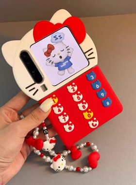 立体kt猫适用华为pura X手机壳pocket2小米mixflip2可爱findN3/n2filp三星zflip7/6/5折叠屏荣耀magicvflip2